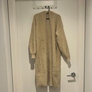 Cozy Tan Women's Faux Fur Cardigan Sweater